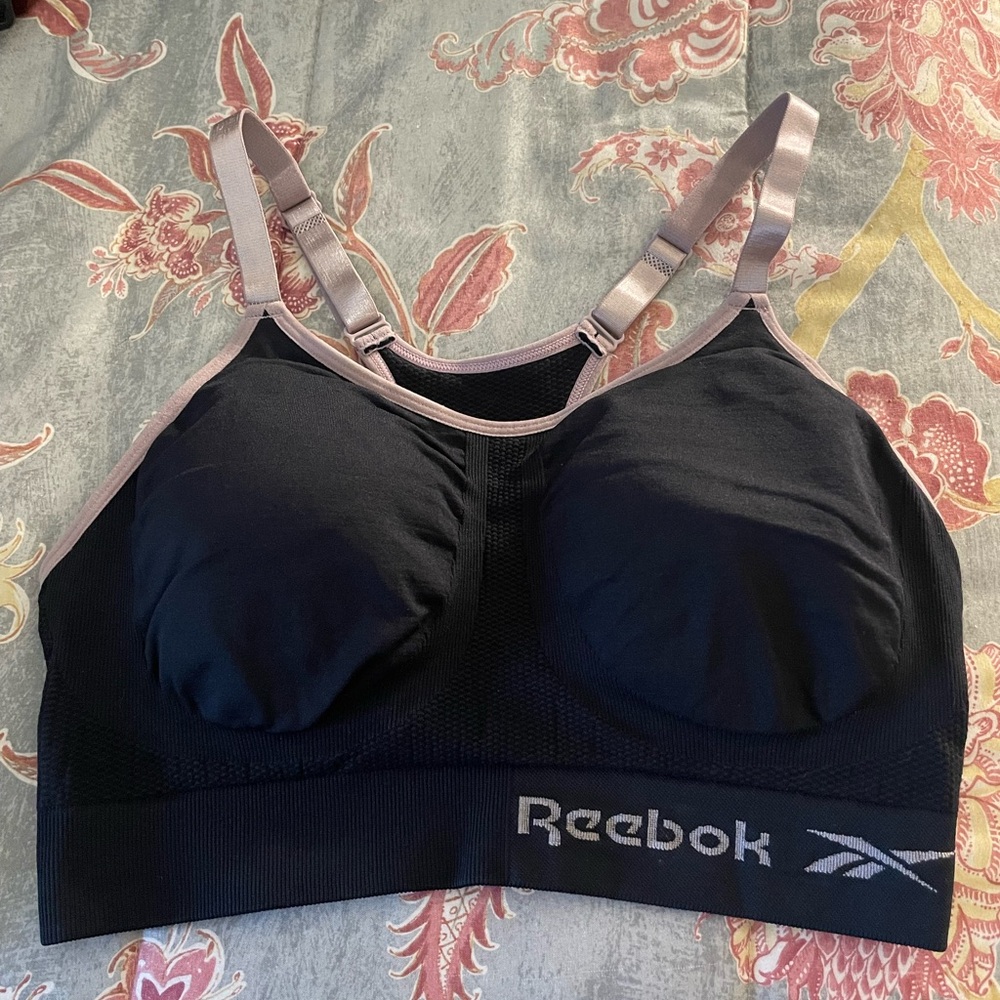Reebok Black and Pink Sports Bra